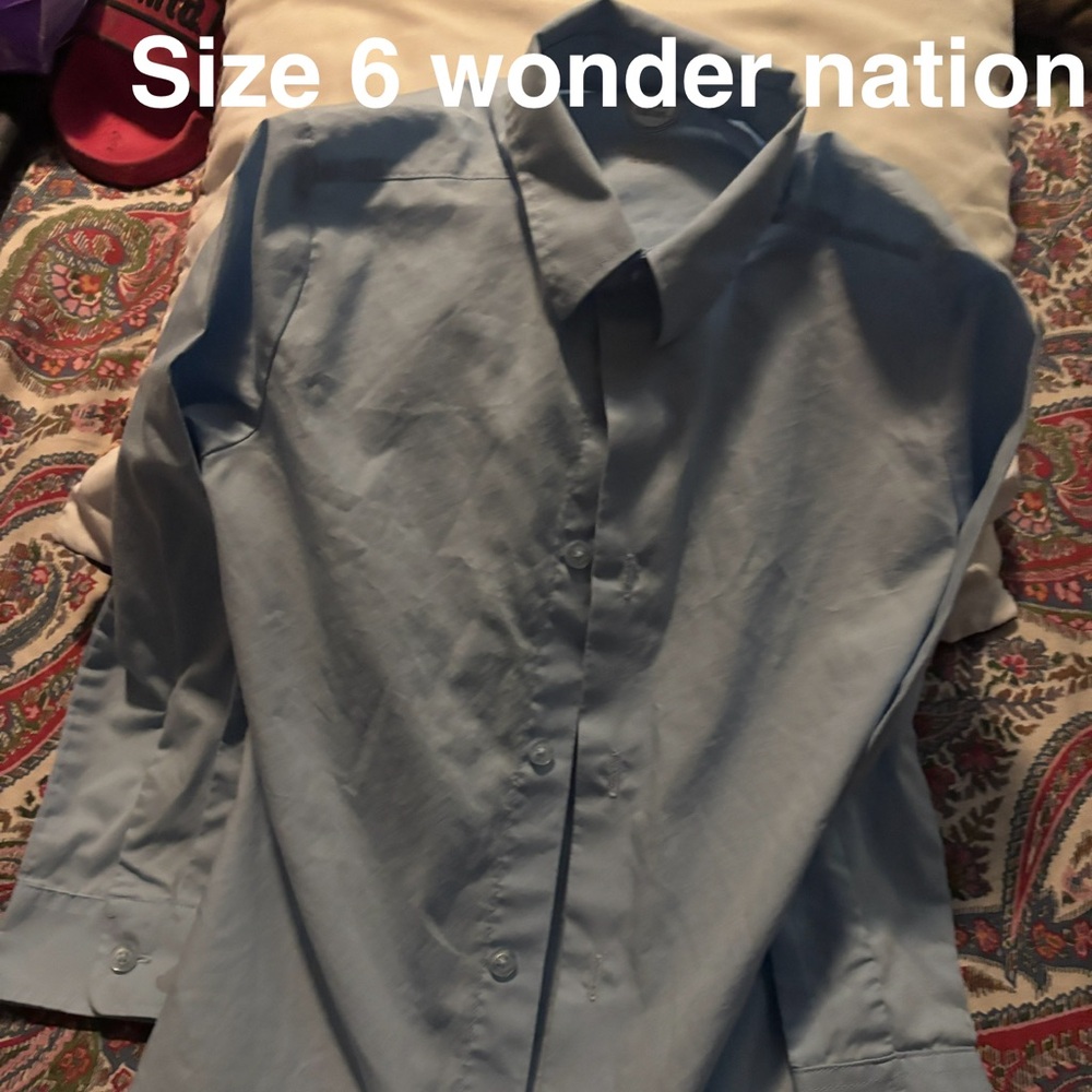 Light Blue wonder nation Button-Up dress Shirt